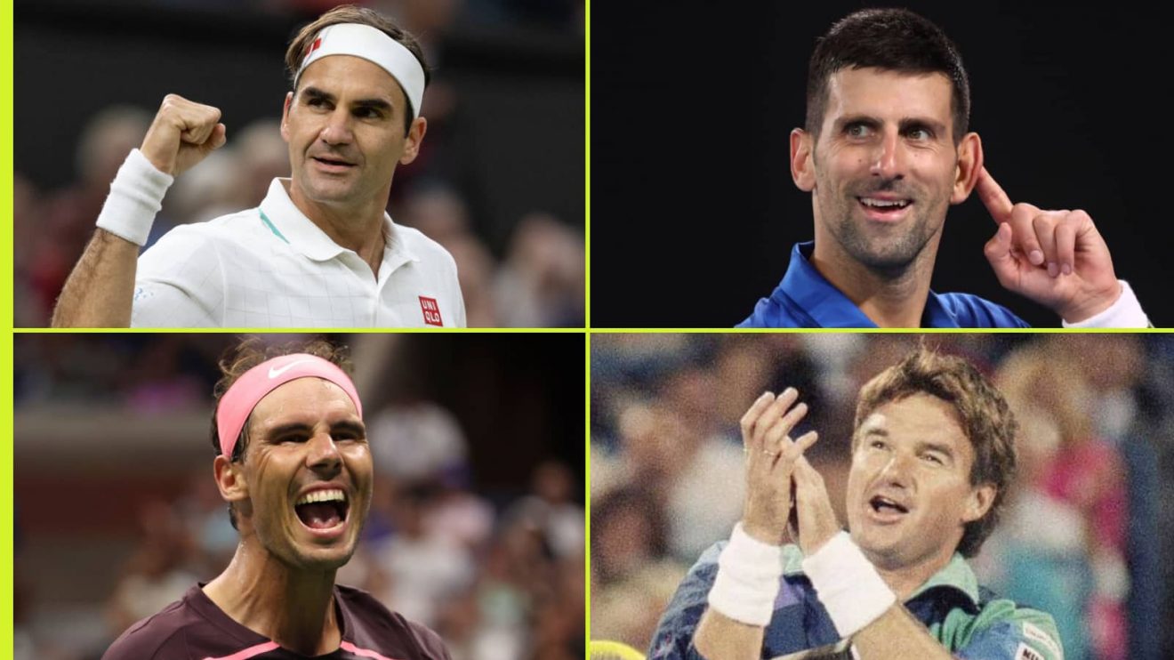 Roger Federer, Rafael Nadal, Novak Djokovic and Jimmy Connors