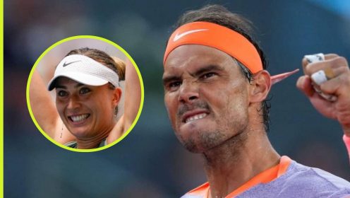 Pictured: Spain's Rafael Nadal and Paula Badosa