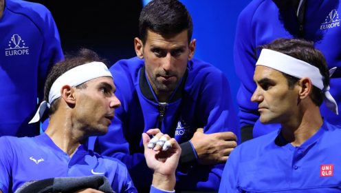Pictured: Rafael Nadal, Novak Djokovic, and Roger Federer.