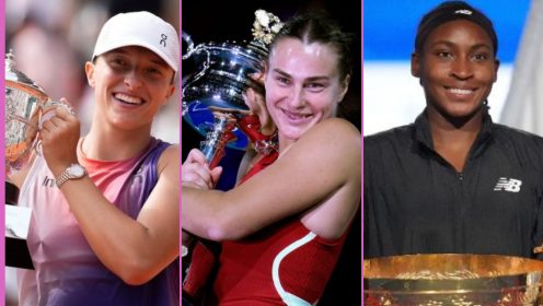 Pictured: Iga Swiatek, Aryna Sabalenka, and Coco Gauff