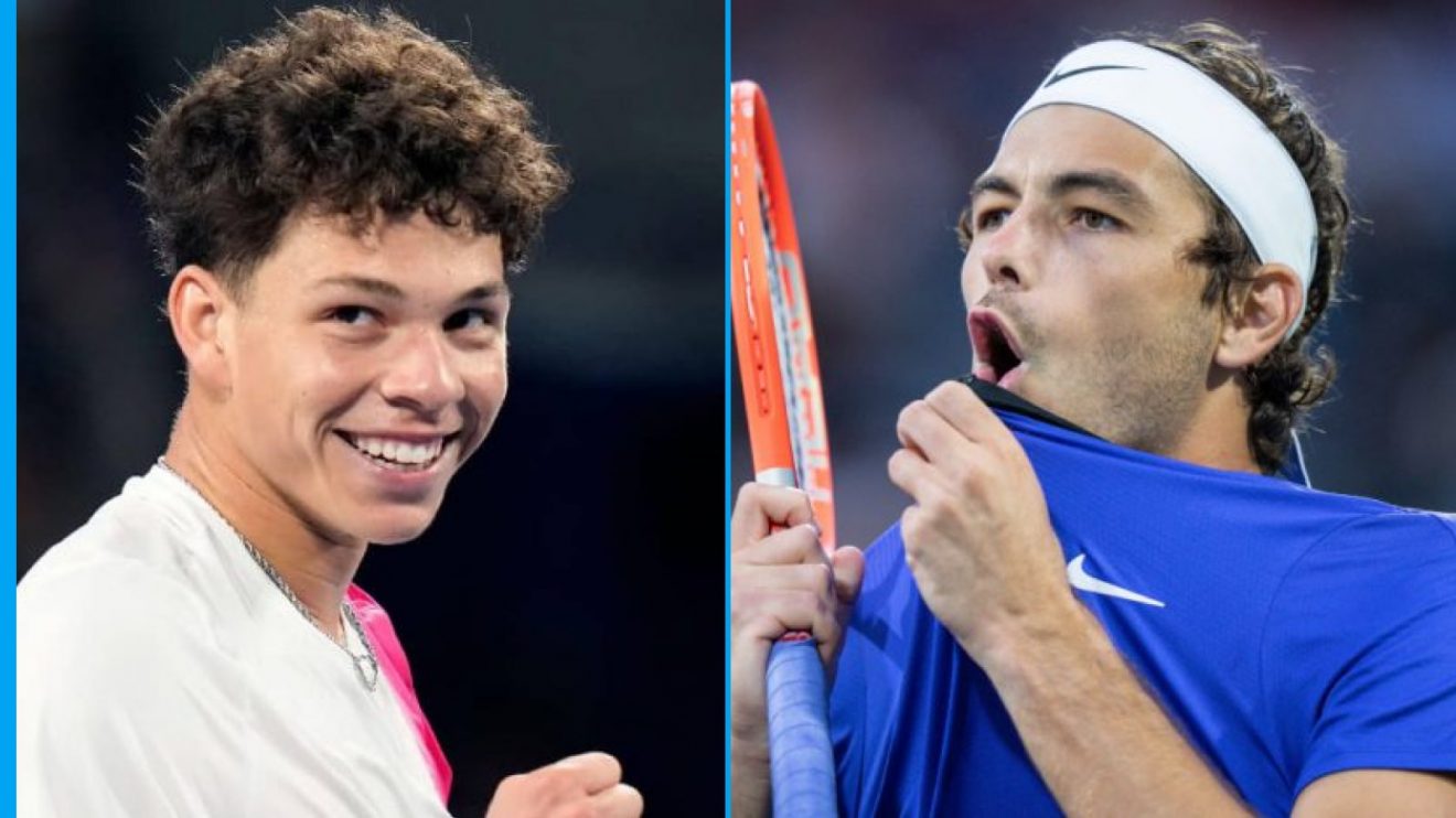Pictured: American tennis stars Ben Shelton and Taylor Fritz