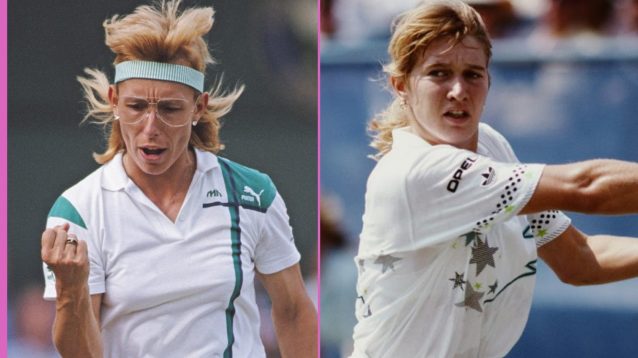 Pictured: Tennis legends Martina Navratilova and Steffi Graf