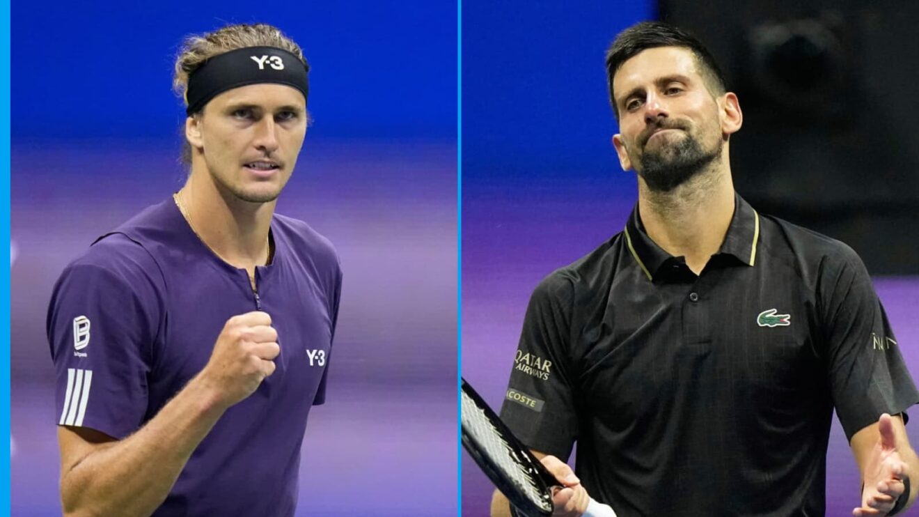 Alexander Zverev and Novak Djokovic
