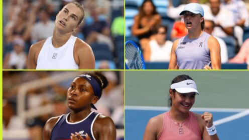 Aryna Sabalenka, Iga Swiatek, Coco Gauff and Emma Raducanu