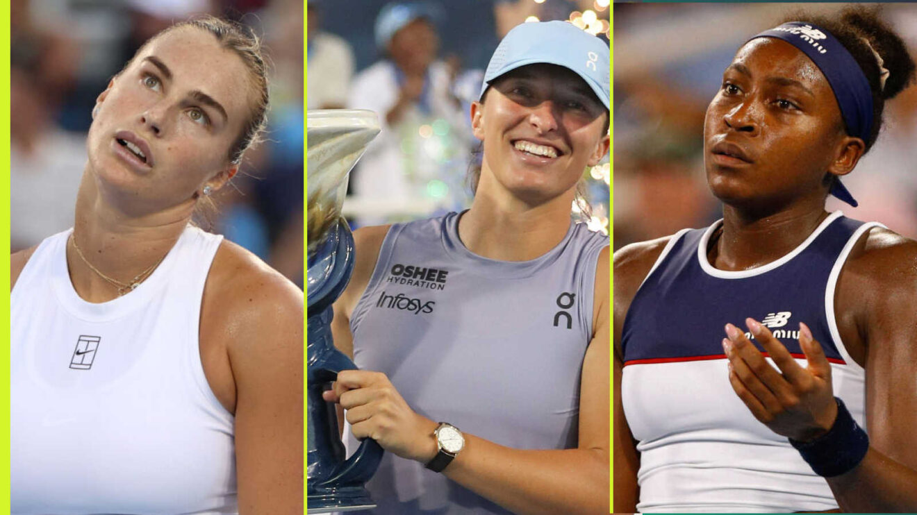 Pictured: Aryna Sabalenka, Iga Swiatek and Coco Gauff