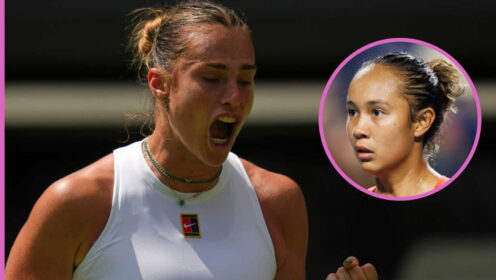 Pictured: Aryna Sabalenka and Leylah Fernandez.