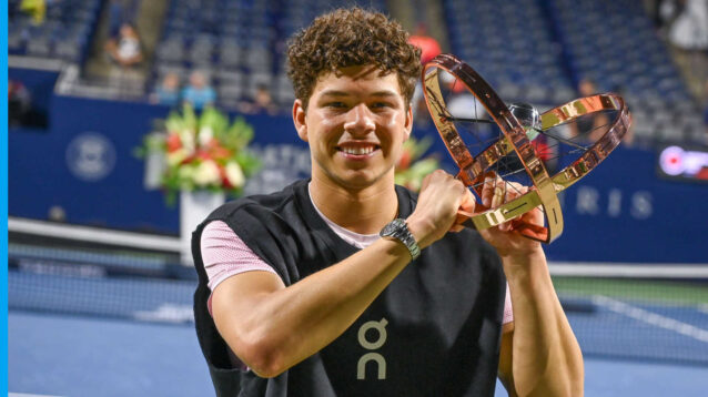 Pictured: Ben Shelton lifts Canadian Open trophy