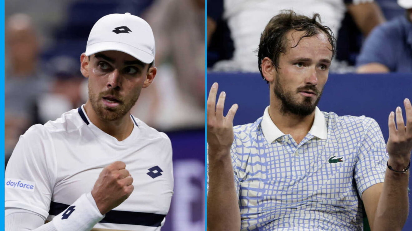Pictured L-R: Benjamin Bonzi and Daniil Medvedev.