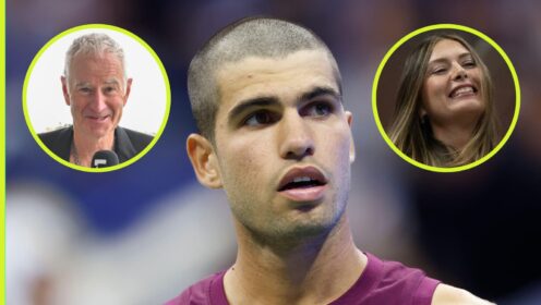 Carlos Alcaraz, John McEnroe and Maria Sharapova