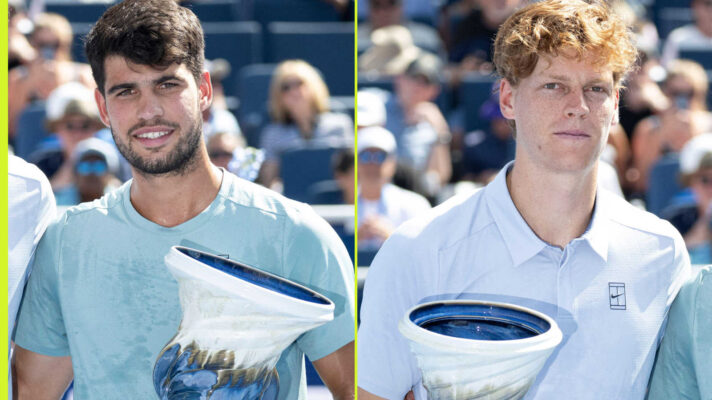 Pictured: Cincinnati Open finalists Carlos Alcaraz and Jannik Sinner