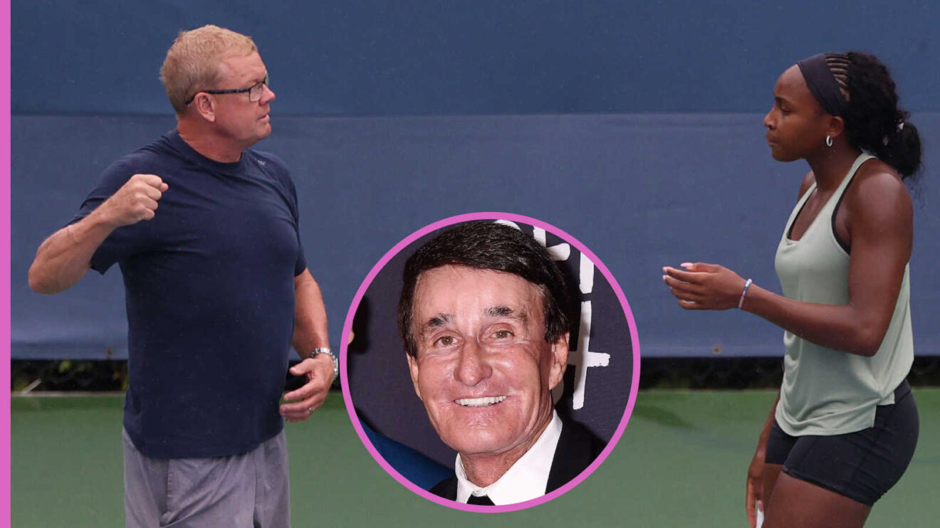 Pictured: Coco Gauff and Gavin MacMillan with Rick Macci inset
