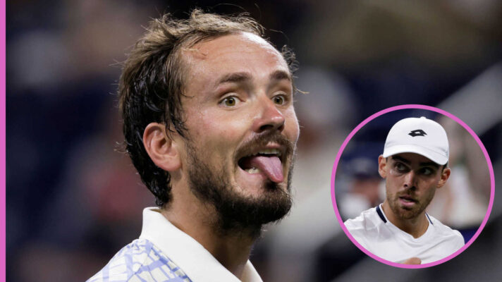Pictured: Daniil Medvedev with Benjamin Bonzi inset