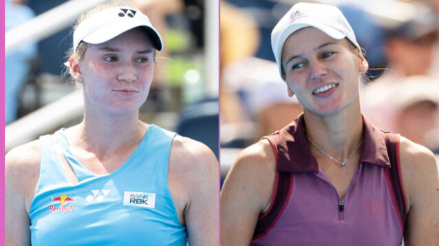 Pictured: Elena Rybakina and Veronika Kudermetova