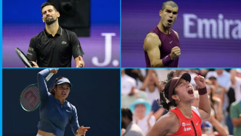 Novak Djokovic, Carlos Alcaraz, Emma Raducanu and Alex Eala