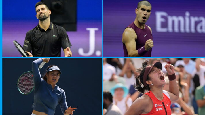 Novak Djokovic, Carlos Alcaraz, Emma Raducanu and Alex Eala