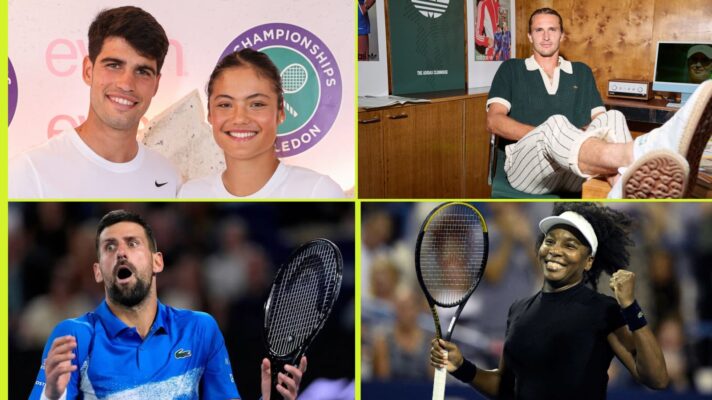 Emma Raducanu, Carlos Alcaraz, Alexander Zverev, Novak Djokovic and Venus Williams