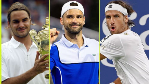 Pictured L-R: Roger Federer, Grigor Dimitrov, and Feliciano Lopez.