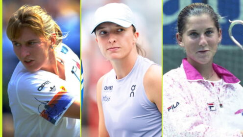 Pictured L-R: Steffi Graf, Iga Swiatek, and Monica Seles.