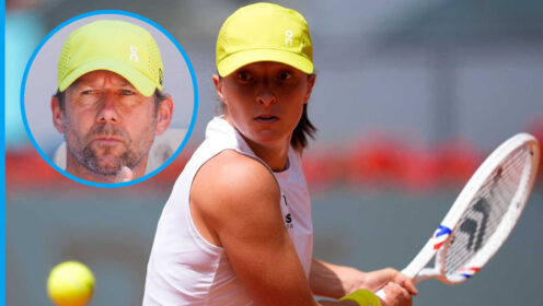 Pictured: Iga Swiatek with Wim Fissette inset