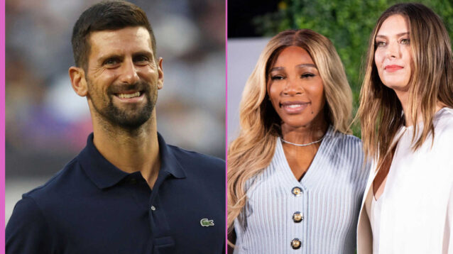 Pictured: Novak Djokovic with Serena Williams and Maria Sharapova