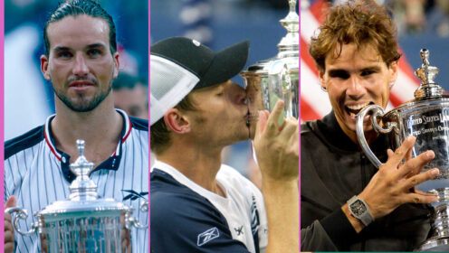 Pictured: Pat Rafter, Andy Roddick and Rafael Nadal