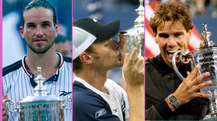 Pictured: Pat Rafter, Andy Roddick and Rafael Nadal
