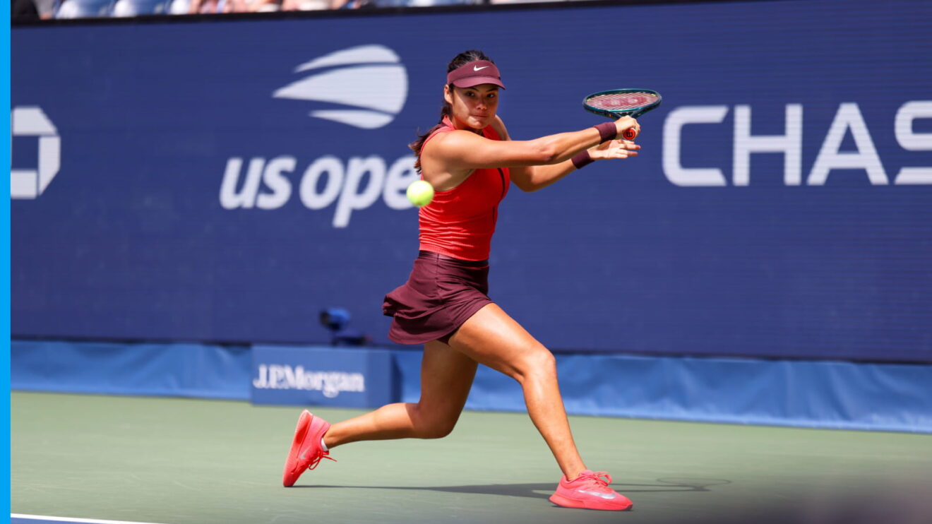 Pictured: Emma Raducanu in action