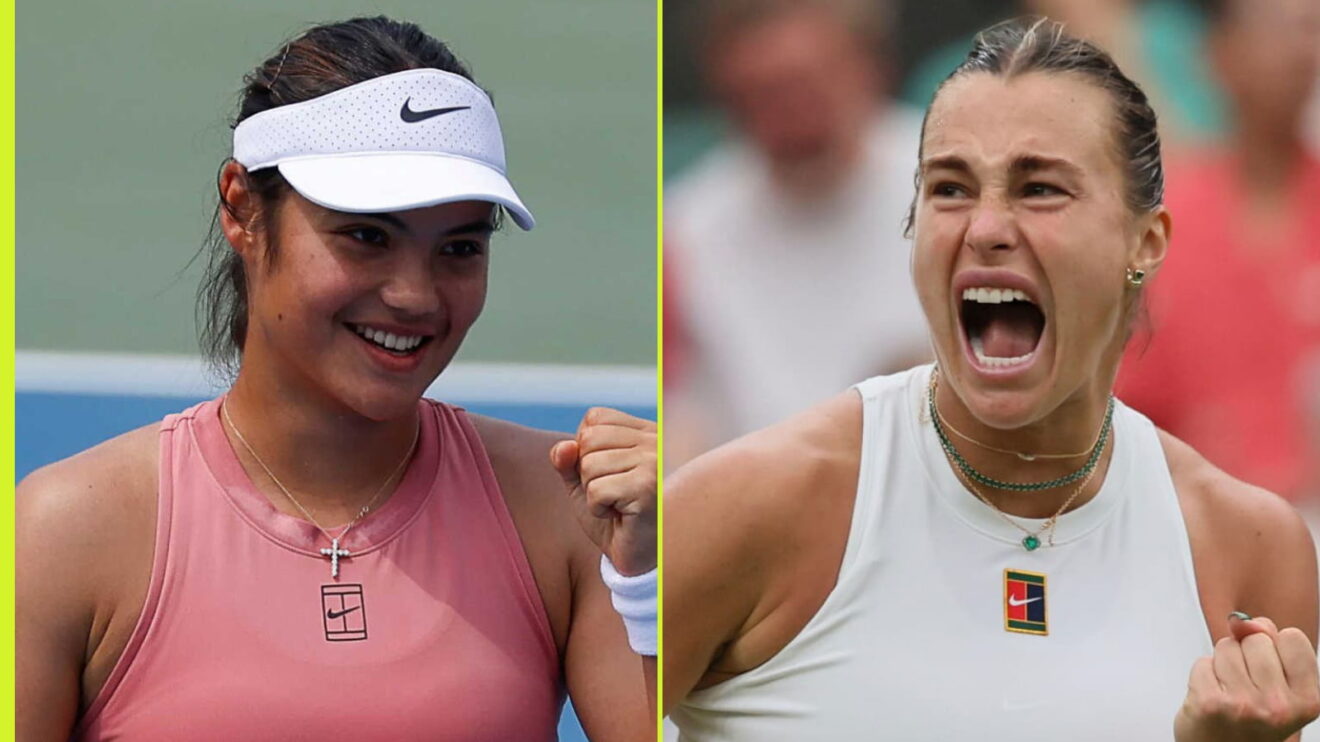 L-R: Emma Raducanu and Aryna Sabalenka.