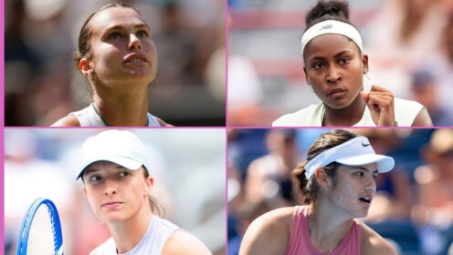 Pictured: Aryna Sabalenka, Coco Gayff, Iga Swiatek, Emma Raducanu.