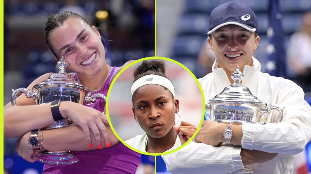 Pictured: Aryna Sabalenka, Iga Swiatek, and Coco Gauff.