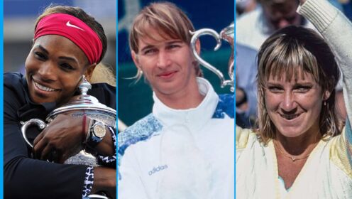 L-R: Serena Williams, Steffi Graf, and Chris Evert.