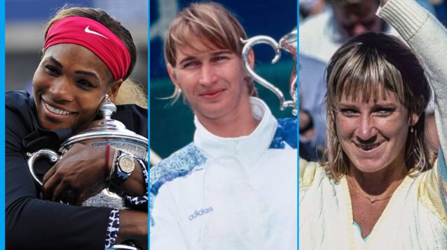 L-R: Serena Williams, Steffi Graf, and Chris Evert.