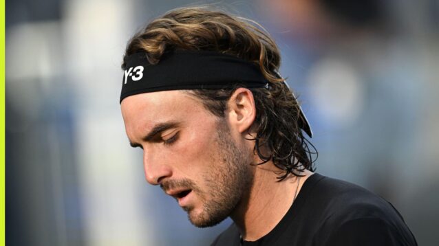 Stefanos Tsitsipas in action