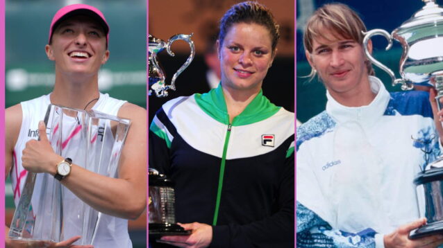 Pictured L-R: Iga Swiatek, Kim Clijsters, Steffi Graf.