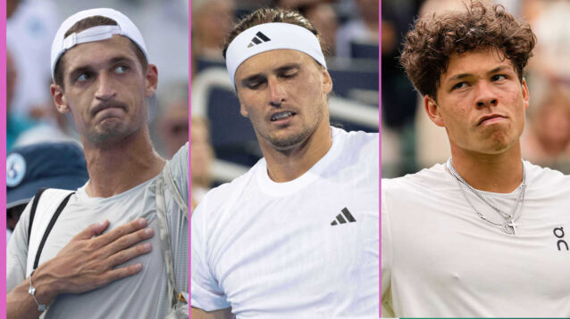 Pictured: Terence Atmane, Alexander Zverev and Ben Shelton