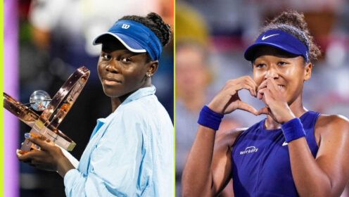 Pictured: Victoria Mboko and Naomi Osaka