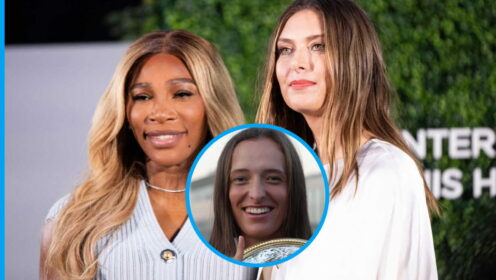 Pictured: Serena Williams, Maria Sharapova, and Iga Swiatek.