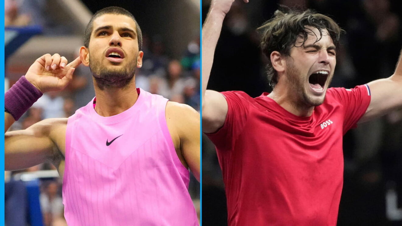 Pictured L-R: Carlos Alcaraz and Taylor Fritz.