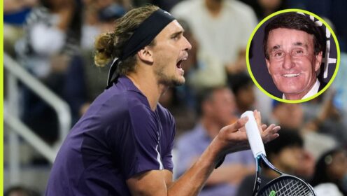 Pictured: Alexander Zverev and Rick Macci