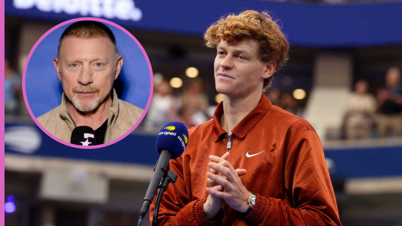 Pictured: Boris Becker and Jannik Sinner.