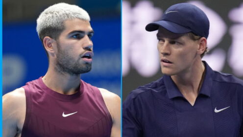 Pictured L-R: Carlos Alcaraz and Jannik Sinner.