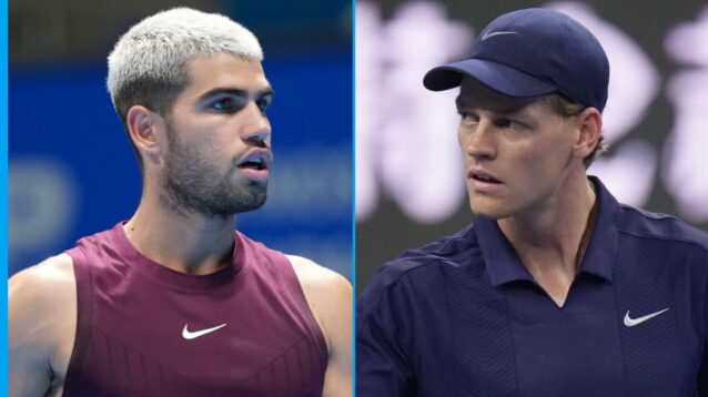 Pictured L-R: Carlos Alcaraz and Jannik Sinner.