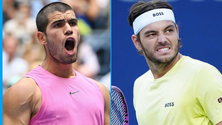 Pictured L-R: Carlos Alcaraz and Taylor Fritz.