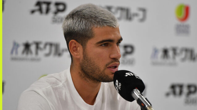 Carlos Alcaraz in a press conference