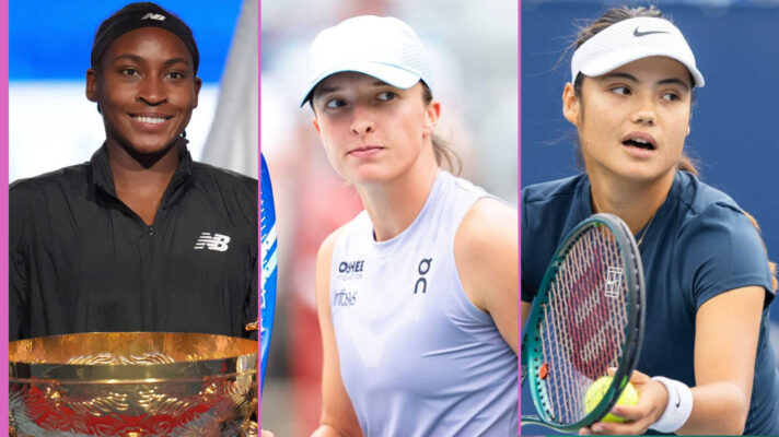 Pictured: Coco Gauff, Iga Swiatek and Emma Raducanu
