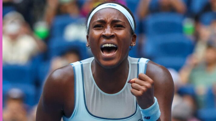 Coco Gauff in action at the China Open
