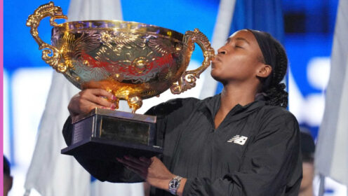 Pictured: Coco Gauff with China Open trophy