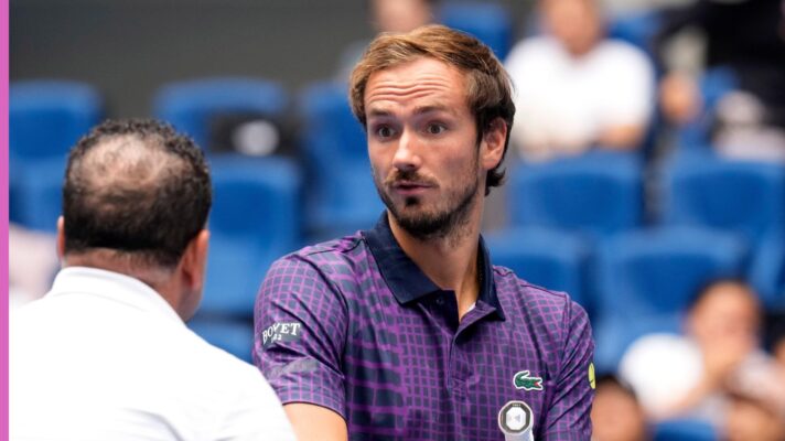 Daniil Medvedev on the court