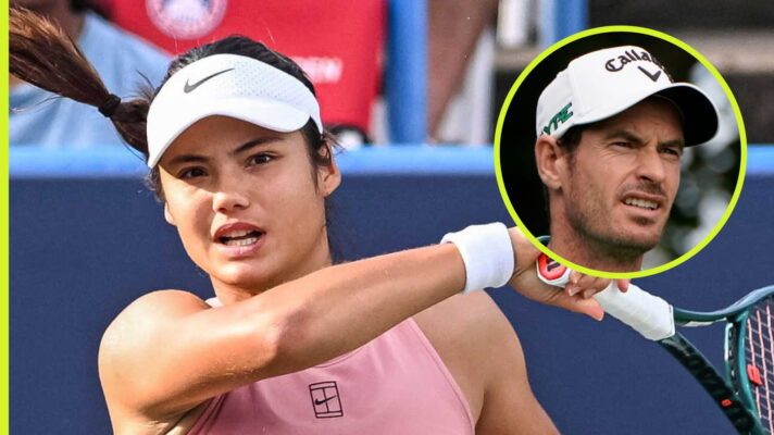 Pictured: Emma Raducanu and Andy Murray.