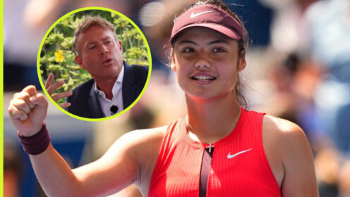 Pictured: Emma Raducanu with Mark Petchey inset